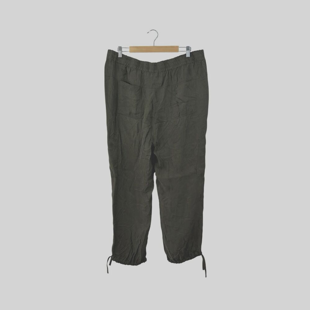 Johnny Was Biya X-Large Cargo Pants Elastic Waist Cupra Rayon Womens - Picture 2 of 11